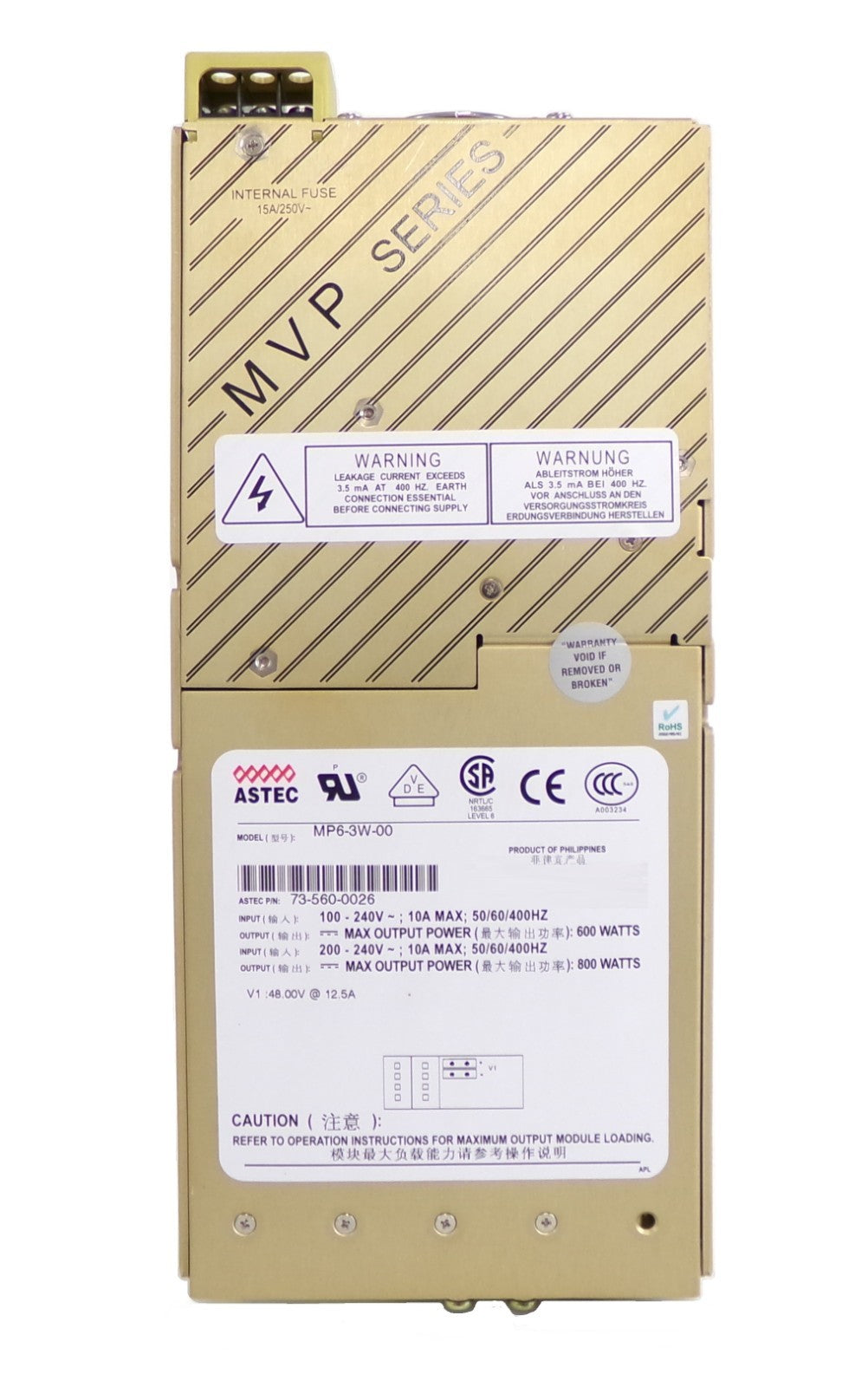 Astec 73-560-0026 Power Supply MP6-3W-00 MVP Series Working Surplus