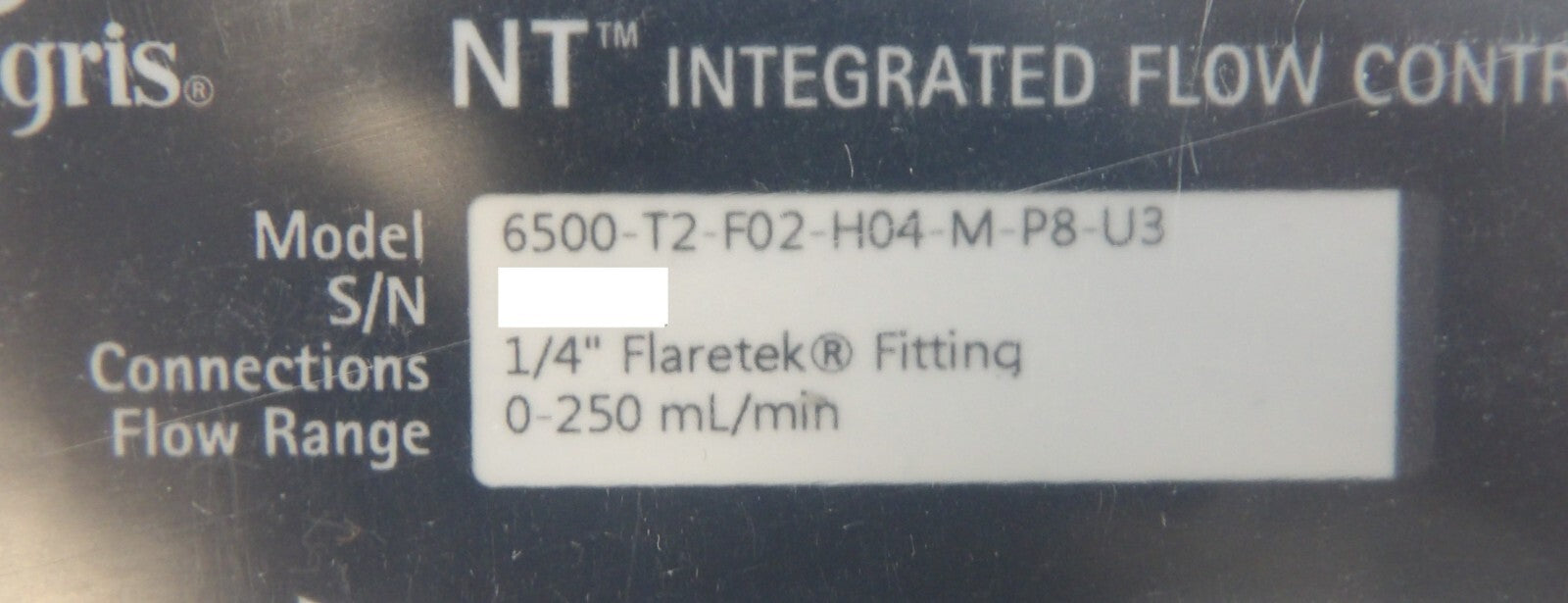 Entegris 6500-T2-F02-H04-M-P8-U3 NT Integrated Flow Controller New Surplus