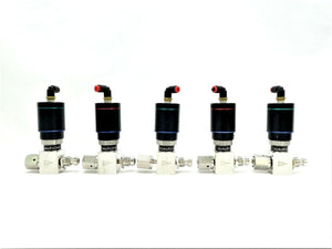 Qualiflow 2x10-9atm.cm3/Sec 2-Way Pneumatic Valve Male/Female Lot of 5 Working
