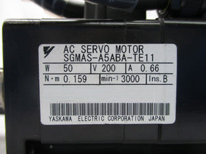 Yaskawa SGMAS-A5ABA-TE11 AC Servo Motor TEL Tokyo Electron Lithius Used Working