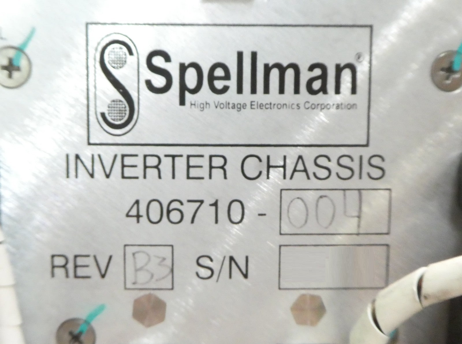 Spellman 406710-004 Inverter Chassis Assembly X4660 Spare Surplus