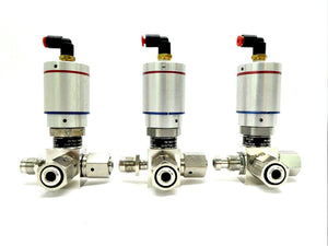 Qualiflow 2x10-9atm.cm3/Sec 3-Way Pneumatic Valve F HF Series Lot of 3 Working
