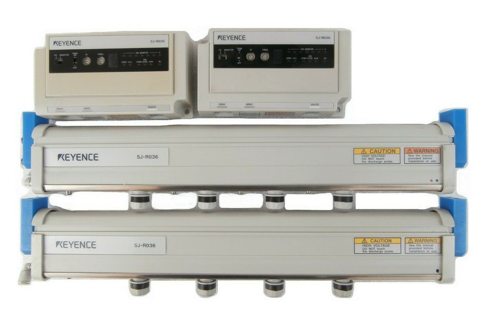 Keyence SJ-R036 Static Eliminator System Set with Controller Lot of 2 Working