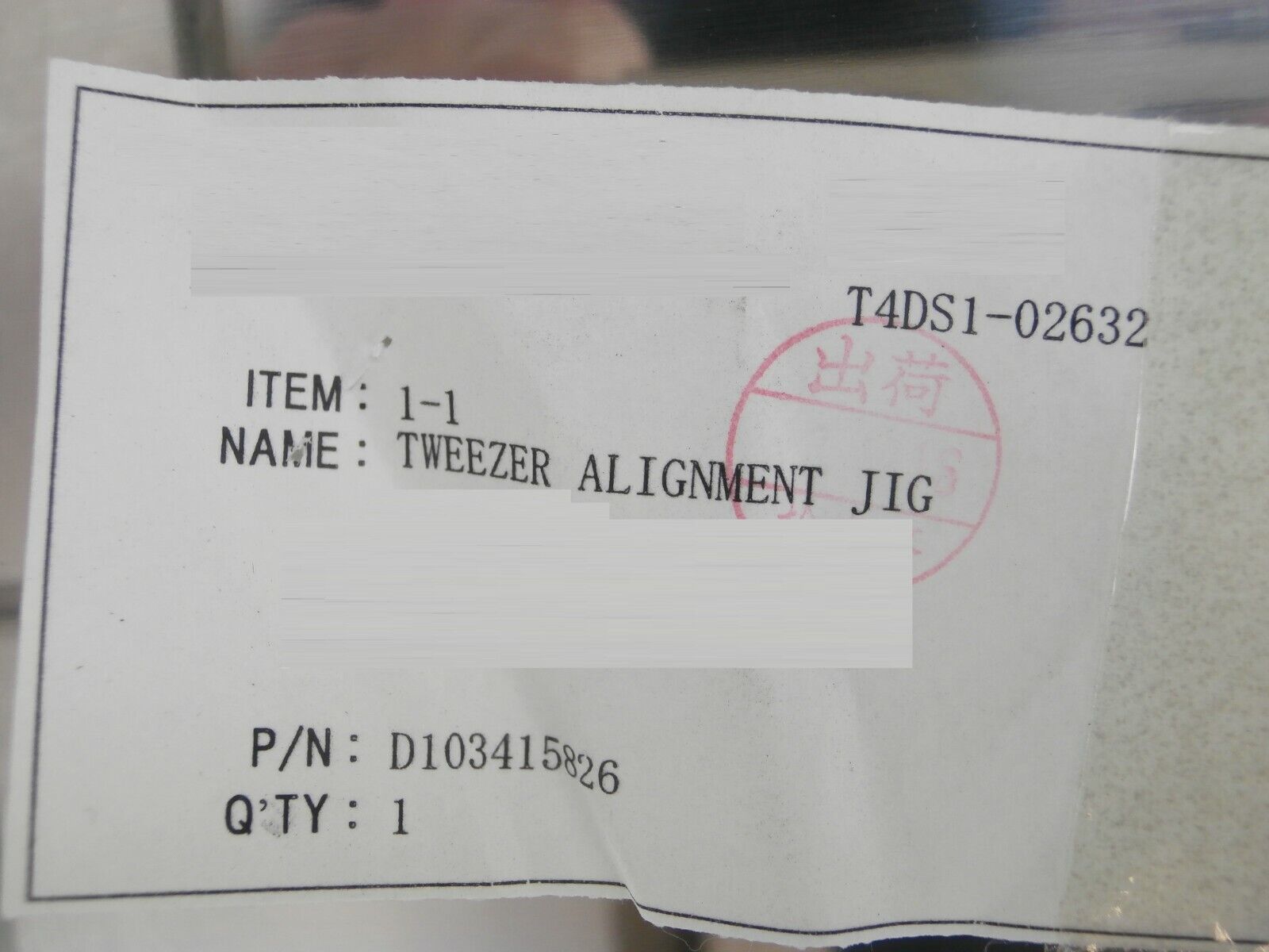 Kokusai D103415826 Tweezer Alignment Jig Assembly T4DS1-02632 KV-1000 Working