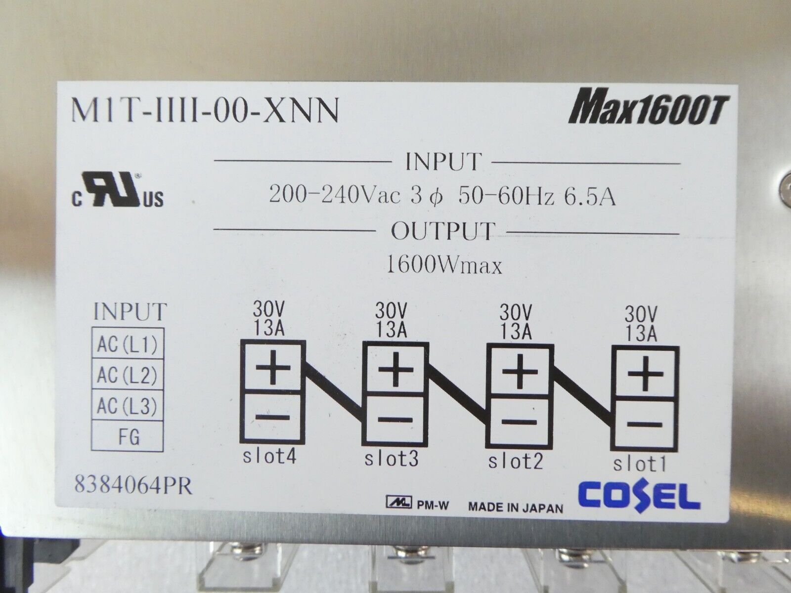 Cosel M1T-IIII-00-XNN Modular Power Supply Max1600T Lot of 2 Working Surplus