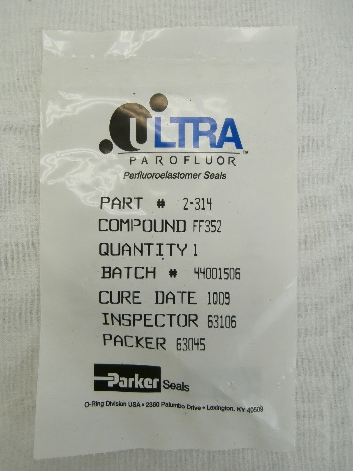 Parker Seals 2-314 O-Ring Ultra Parofluor Seal FF352 Reseller Lot of 6 New