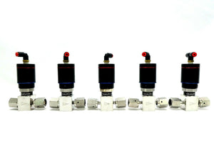 Qualiflow 2x10-9atm.cm3/Sec 2-Way Pneumatic Valve Female/Female Lot of 5 Working
