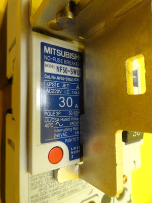 Mitsubishi NF50-SWU3 030 Circuit Breaker NF50-SWU Reseller Lot of 4 Used Working