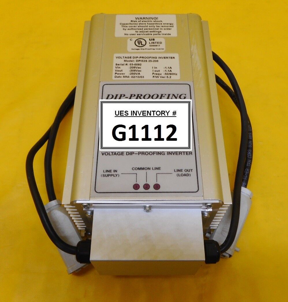 DIP Proofing Technologies DPI52S 25-208 Voltage Dip Proofing Inverter Used