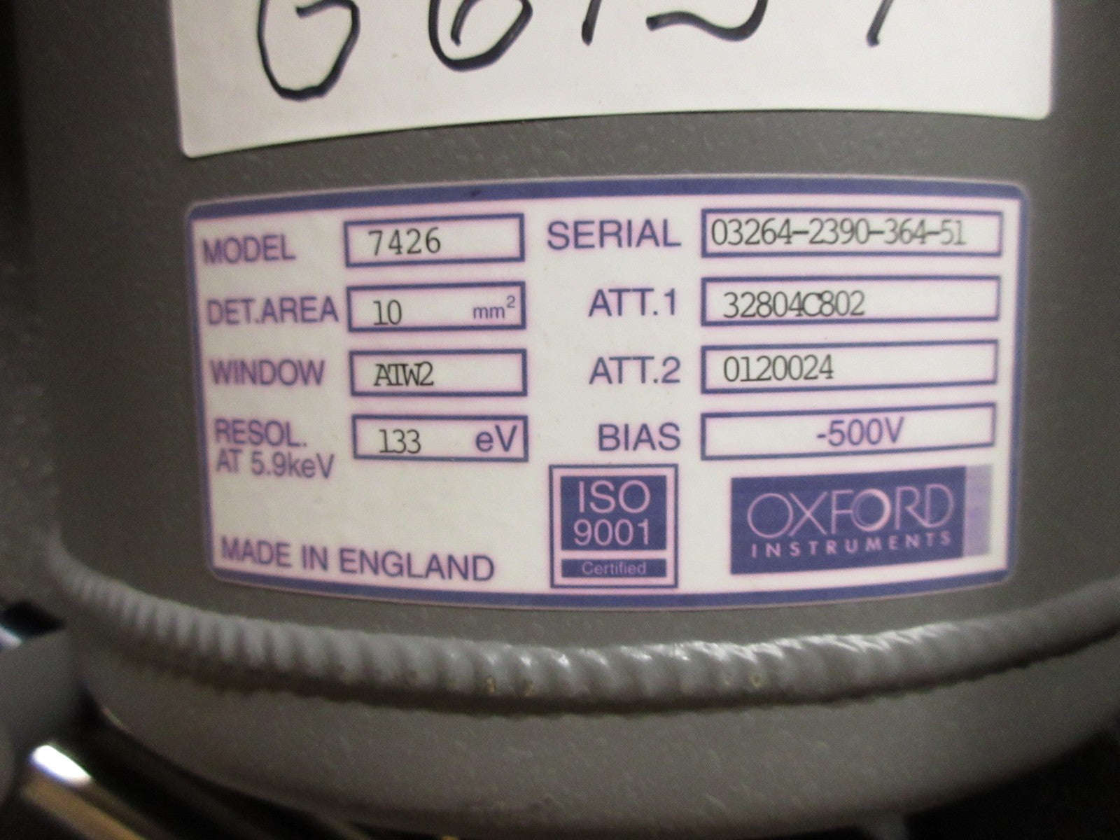 Oxford Instruments 7426 EDS Ray Detector w/Link ISIS PC 20607-001 Spare