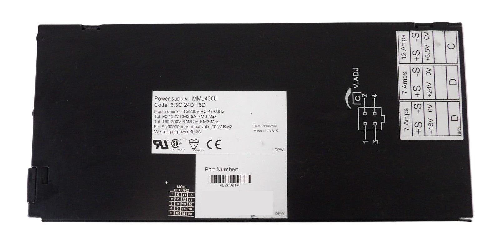 TDK-Lambda MML400U AC/DC Power Supply Omega Series MML400 Lot of 4 Working