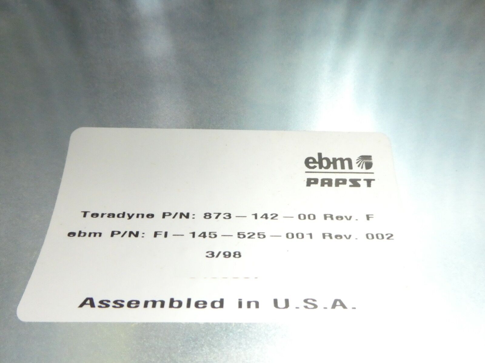 EBM Papst FI-145-525-001 Hood Fan Teradyne 876-142-00 New Surplus