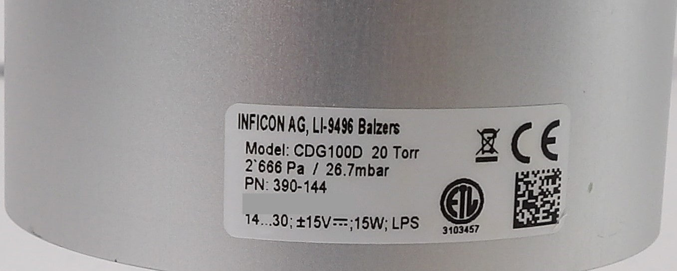 Inficon 390-144 Capacitance Diaphragm Gauge CDG100D Lot of 4 Working