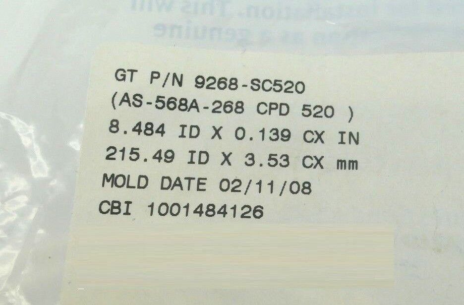 Greene Tweed 9268-SC520 Chemraz O-Ring AS-568A-268 CPD 520 New Surplus