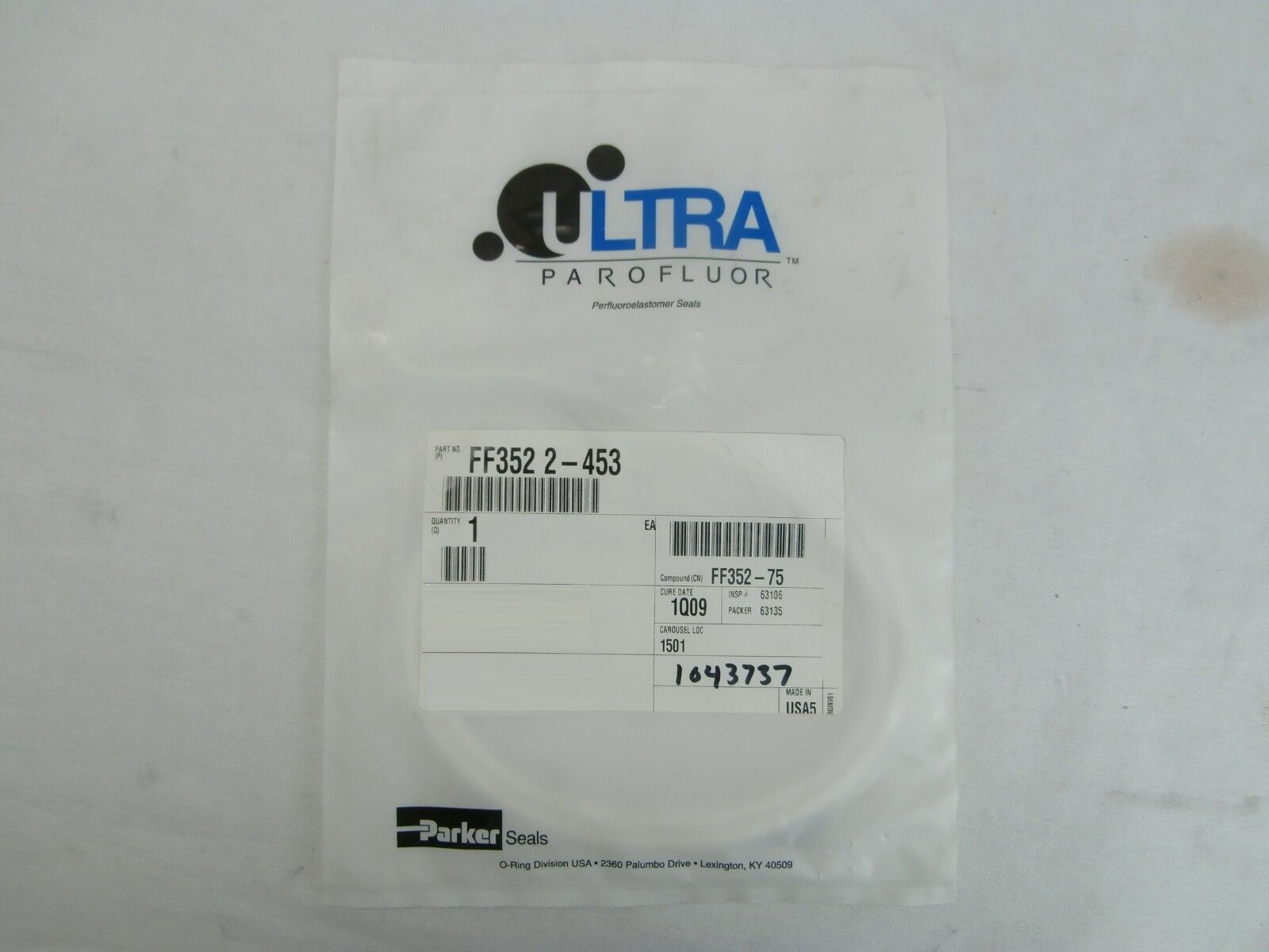 Parker Seals FF352 2-453 O-Ring Ultra Parofluor Seal FF352-75 1043737 New