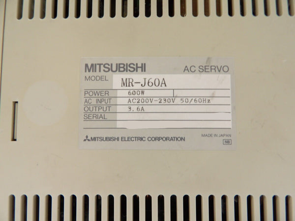 Mitsubishi AC Servo Driver MR-J60A Usato