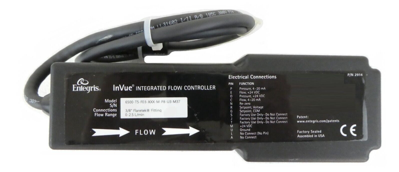 Entegris 6500-T5-F03-XXX-M-P8-U3-M37 InVue Integrated Flow Controller Surplus