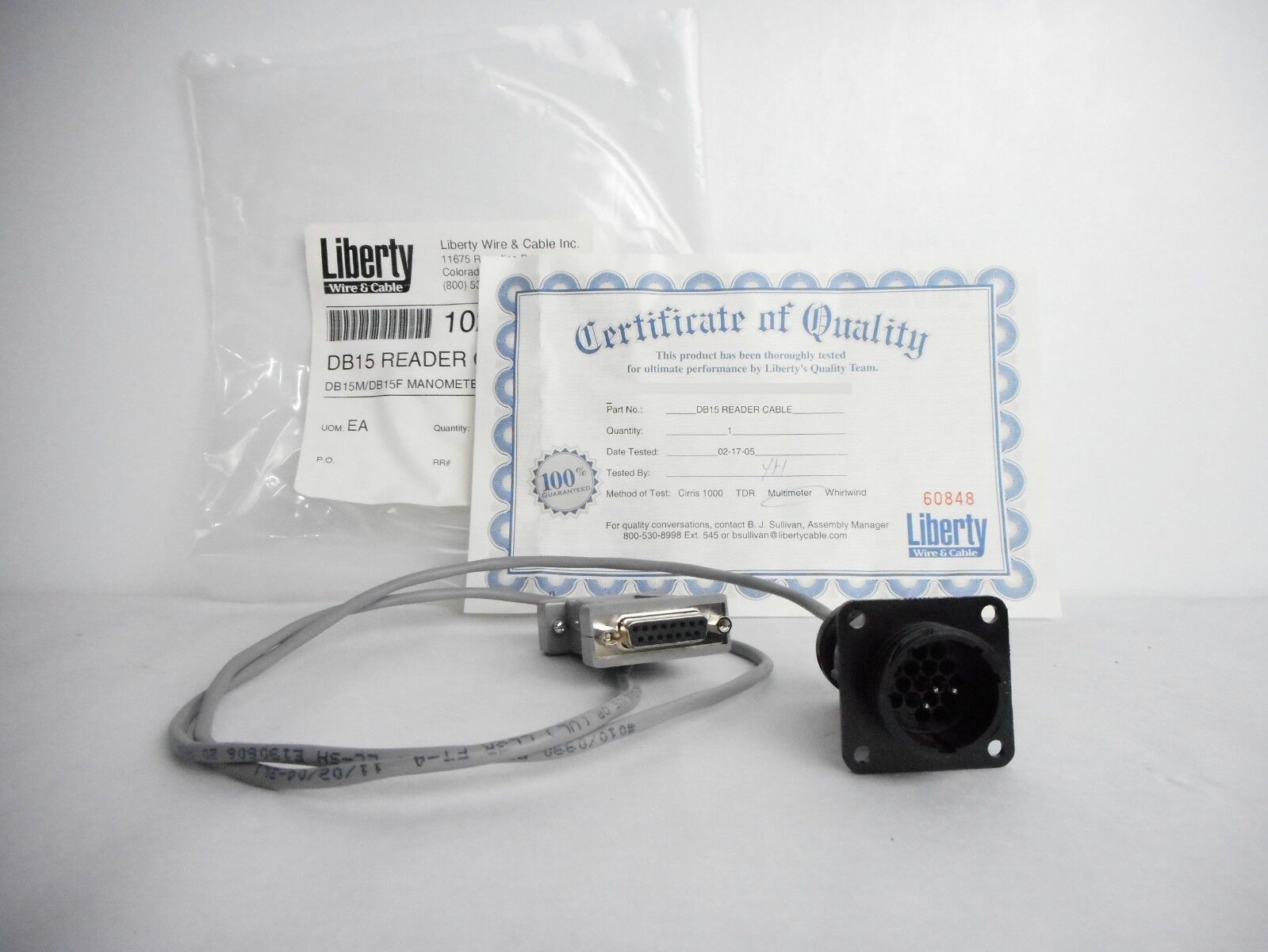 Liberty 10236834 Manometer Reader Cable DB15M/DB15F Reseller Lot of 94 New