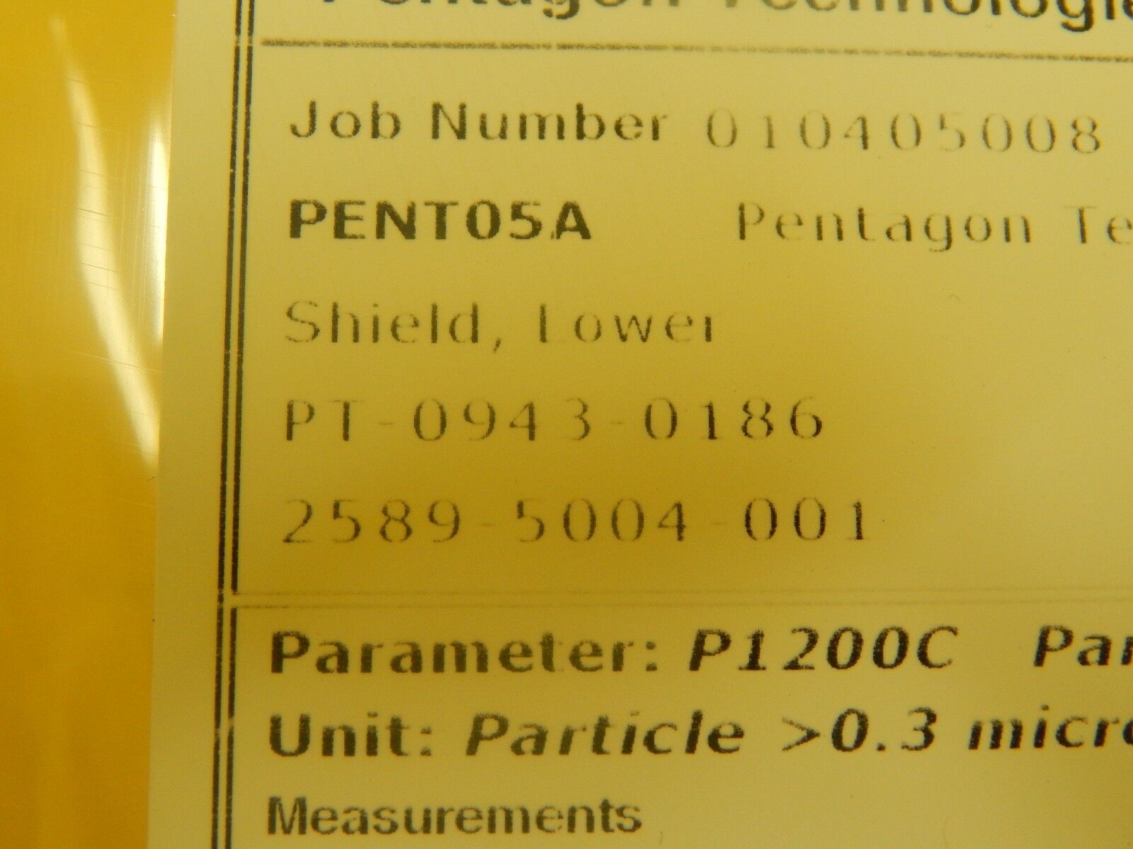 Pentagon Technologies PT-0943-0186 Lower Shield New