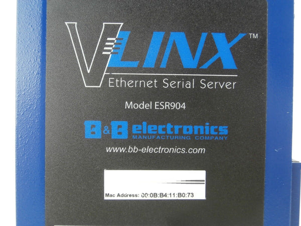 B&B Electronics ESR904 4-Port Industrial Ethernet Serial Server V3.0 V ...