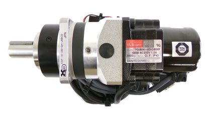 Sanyo Denki P30B06010DXDB0MF AC Servo Motor BL Super P3 W/ Gearhead Working