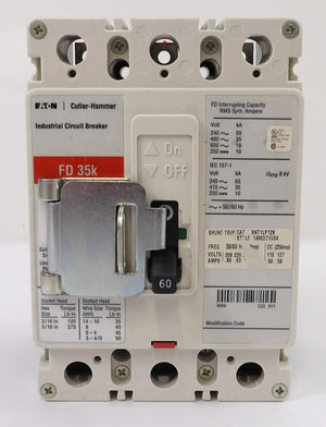 Eaton 6639C94G92 Industrial Circuit Breaker FD3060L Reseller Lot of 2 Working