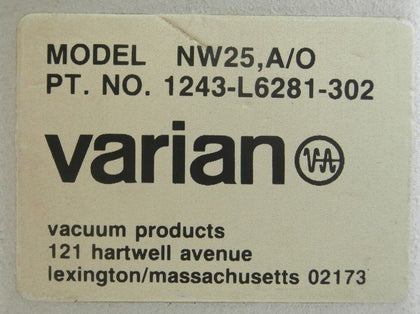 Varian 1243-L6281-302 Pneumatic Angle Valve NW25 A/O VSEA Working Surplus