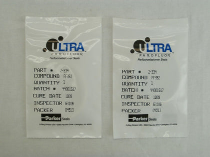 Parker Seals 2-334 O-Ring Ultra Parofluor Seal FF352 Reseller Lot of 2 New