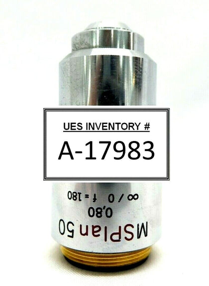 Olympus MSPlan 50 Microscope Objective 0.80 ∞/0 f=180 IC 50 Working Surplus