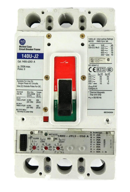 AB Allen-Bradley 140U-J2X3 A Circuit Breaker 140U-J2 140U-JTL3-C50 A Working