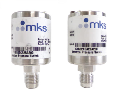 MKS Instruments 51B52TCA2BA200 Baratron Pressure Switch Lot of 2 Spare Surplus