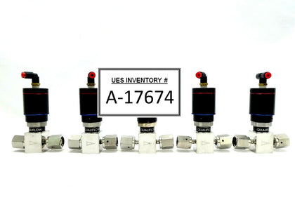 Qualiflow 2x10-9atm.cm3/Sec 2-Way Pneumatic Valve Female/Female Lot of 5 Working
