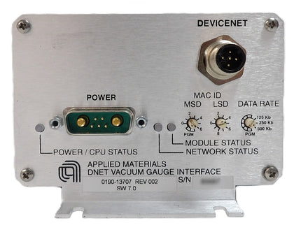 AMAT Applied Materials 0190-13707 DeviceNet Vacuum Gauge Interface Working