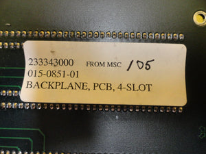 Irvine Optical 015-0851-01 4-Slot Motherboard Backplane PCB Board Used Working