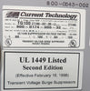 Current Technology 900-0174-005-32 TransGuard TG100 Surge Suppressor Working