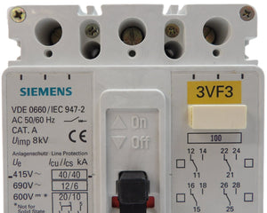 Siemens VDE 0660/IEC 947-2 3 Pole Circuit Breaker Working