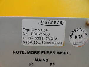 Balzers BG D21 260 Partial Pressure Gauge Module QMG 064 QMS064 Used Working
