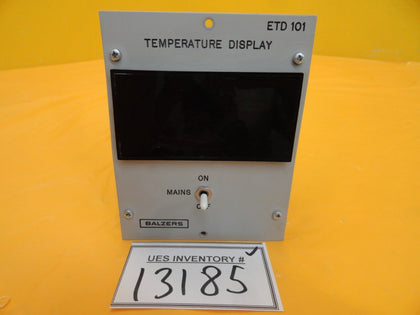 Balzers BG 019 001 Temperature Display Module ETD 101 ETD101 Used Working