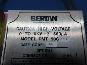 Bertan PMT-50CP-1 High Voltage Power Supply 5KV 500µA IDS 10000 Used Working
