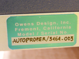 Owens Design 3464-003 Sapphire Tester Autoprober with Controller Untested As-Is