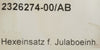 SEZ 2326274-00 Hex Insert for JULO Unit Lam Research New Surplus