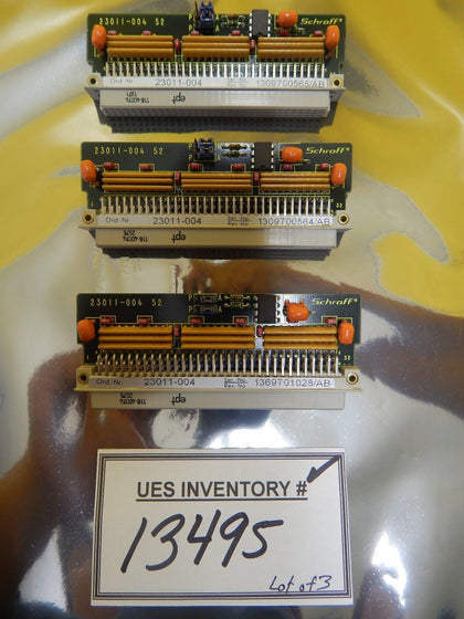 Schroff 23011-004 Backplane PCB Assembly Lot of 3 KLA-Tencor 5107 Used Working