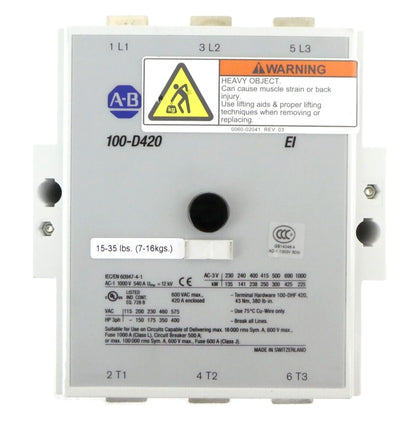 AB Allen-Bradley 100-D420 Industrial Contactor 100-D 110-130V Working Surplus