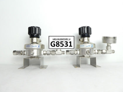 Parker 43600759 High Purity Regulator Valve W/ Gauge HFR90TS4PB6V Lot of 2 Used