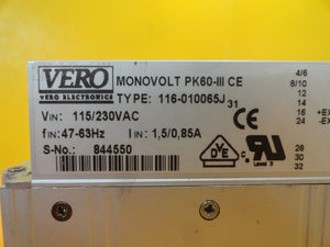 Vero 116-010065J Power Supply PCB Card MONOVOLT PK60-III CE Used Working