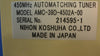 Nihon Koshuha AMC-39D-4502A-00 450MHz RF Automatching Tuner Clayton Manual Tuner