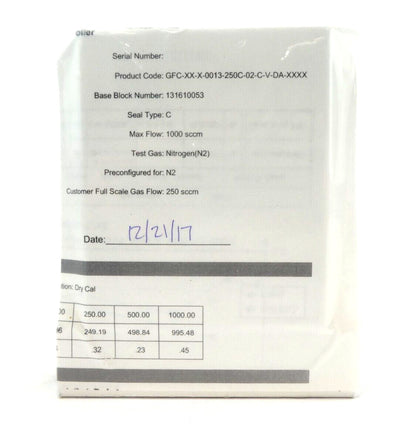 Pivotal Systems 32-03032 Mass Flow Controller MFC 250 SCCM N2 New Surplus