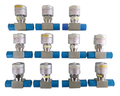 Fujikin 520758 Pneumatic Diaphragm Valve Reseller Lot of 11 Working Surplus