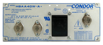 Condor HBAA40W-A+ DC Power Supply ±15V Power-One KLA Instruments Working Spare