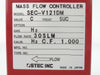 STEC SEC-V121DM Mass Flow Controller MFC SEC-V100 30 SLM H2 Working Surplus